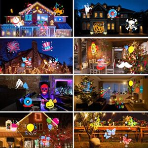 Christmas Lights Projector Outdoor,Holiday Lights Projector with Remote Control Timer,16 HD Slides, Waterproof, Halloween Lights Indoor Projector for Xmas Party Wedding Garden Landscape Decoration