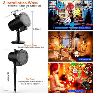 Christmas Lights Projector Outdoor,Holiday Lights Projector with Remote Control Timer,16 HD Slides, Waterproof, Halloween Lights Indoor Projector for Xmas Party Wedding Garden Landscape Decoration