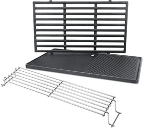 hisencn 69866 grill warming rack, 7637 grill cooking grate griddle replacement part weber spirit i & ii 200 series, spirit e210, spirit s210, spirit e220, spirit s220 with front control