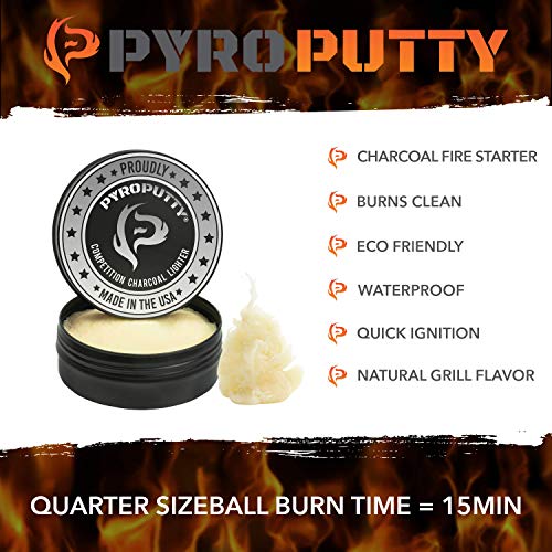 Phone Skope PYRO Putty Winter, Summer, Eco Blend, Emergency Survival Fire Starter (2 oz BBQ/Charcoal)