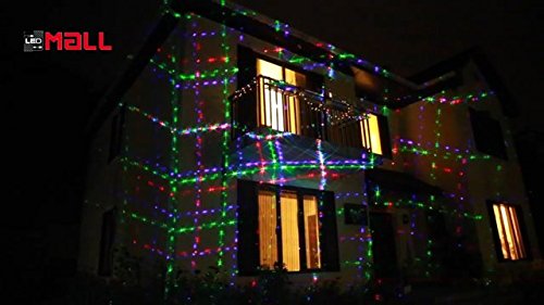 LedMall Motion 8 Patterns in 1 Red, Green, and Blue Outdoor Christmas Laser Lights Projector with remote control and Security Lock