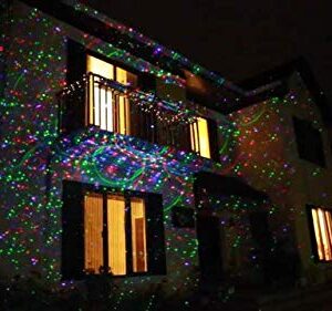 LedMall Motion 8 Patterns in 1 Red, Green, and Blue Outdoor Christmas Laser Lights Projector with remote control and Security Lock