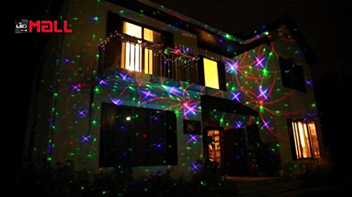 LedMall Motion 8 Patterns in 1 Red, Green, and Blue Outdoor Christmas Laser Lights Projector with remote control and Security Lock