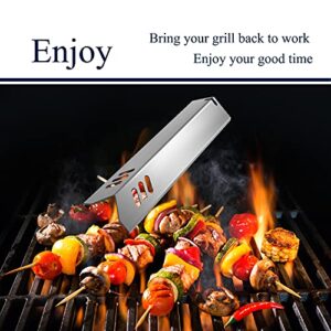 Boloda 5-Pack Stainless Steel BBQ Gas Grill Heat Plate Shield Tent Replacement for Backyard BY14-101-001-02,BY13-101-001-13, Dyna-Glo DGF493BNP，DGF510SBP, Uniflame GBC1059WB Gas Models (15" x 3-3/4")