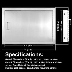 BBQ Outdoor Kitchen Access Doors Stainless Steel Access Door for Outdoor Kitchen Commercial BBQ Island, Grilling Station, Barbeque Grill (Single)