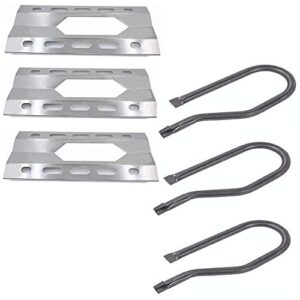 SN1281(3-Pack) SA0801 (3-Pack) 17 5/16" Stainless Steel Heat Plate and Burner Replacement for Costco Kirkland 720-0108, Nexgrill 720-0011, 720-0047-U Gas Grills