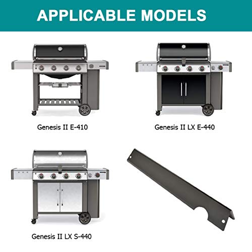 onlyfire Porcelain-Enameled Steel Flavorizer Bars Heat Plates Replacement for Weber Genesis II and Genesis II LX 400 Series Gas Grill, 7pcs