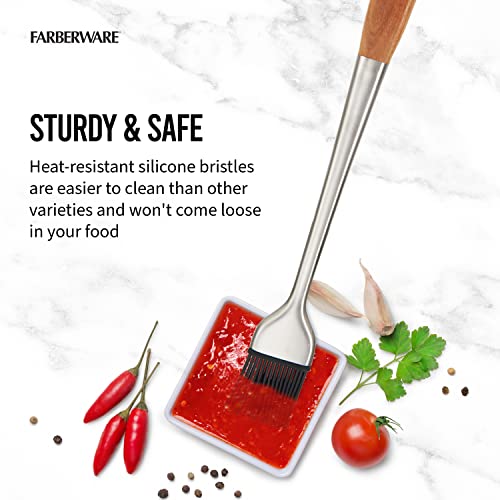 Farberware Barbeque Stainless Steel with Acacia Wood Handle Basting Brush
