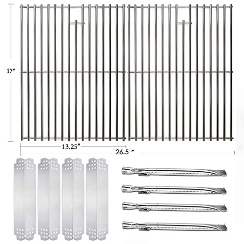 MikeGarden Replacement Parts for Nexgrill 720-0830H 720-0830D 720-0888N 720-0783E 720-0888 BHG 720-0783W 720-0783H Grill Master 720-0697 2 Pack Grill Grate 4 Pack Grill Burners and Heat Plates