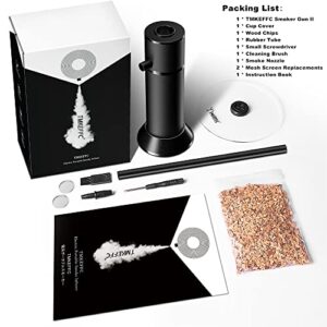 TMKEFFC Smoking Gun Portable Smoker Infuser, Handheld Cocktail Smoke Food Smoker for Meat, Sous Vide, Drinks, Cheese, Cup Cover and Wood Chips Included, Black