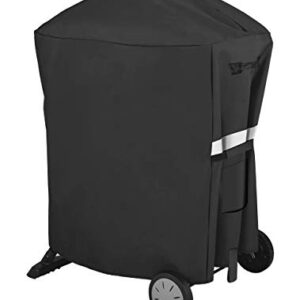 Grisun 7113 Grill Cover for Weber Q100/Q1000/Q200/Q2000 Grills with Portable Cart, Anti-Fade Waterproof Grill Cover for Weber Q2400/Q2200/Q1200/Q220/Q120 Grills, Full Length, Black