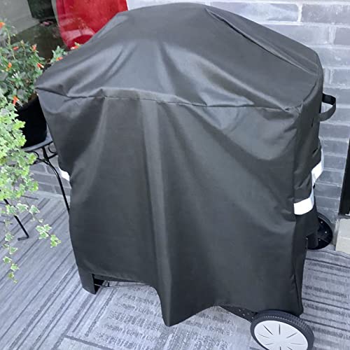 Grisun 7113 Grill Cover for Weber Q100/Q1000/Q200/Q2000 Grills with Portable Cart, Anti-Fade Waterproof Grill Cover for Weber Q2400/Q2200/Q1200/Q220/Q120 Grills, Full Length, Black