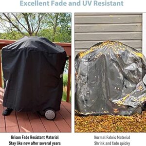 Grisun 7113 Grill Cover for Weber Q100/Q1000/Q200/Q2000 Grills with Portable Cart, Anti-Fade Waterproof Grill Cover for Weber Q2400/Q2200/Q1200/Q220/Q120 Grills, Full Length, Black