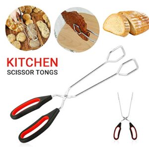 Hovico 3 Pack Stainless Steel Scissor Tongs, Kitchen Tongs for Cooking Food Tongs BBQ Barbecue Tong Grilling Tongs Bread Food Clamp, 9/11/13 Inch