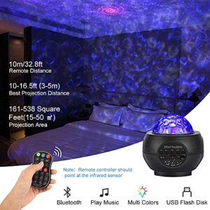 LUNSY Star Projector, Galaxy Projector Night Light Projector, with Remote Control Bluetooth Music Speaker&Timer, Starry Light Projector for Kids Adults Bedroom Gaming Room Theater Decoration