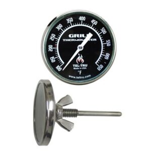 tel-tru bq225 barbecue grill thermometer, 2 inch dial and 2.13 inch stem