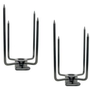 OneGrill Stainless Steel Grill Rotisserie Spit Rod Forks (Fits: 5/8 Inch Hexagon, 1/2 Inch Square, & 11/16 Inch Round)