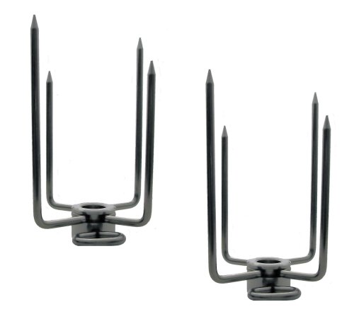 OneGrill Stainless Steel Grill Rotisserie Spit Rod Forks (Fits: 5/8 Inch Hexagon, 1/2 Inch Square, & 11/16 Inch Round)