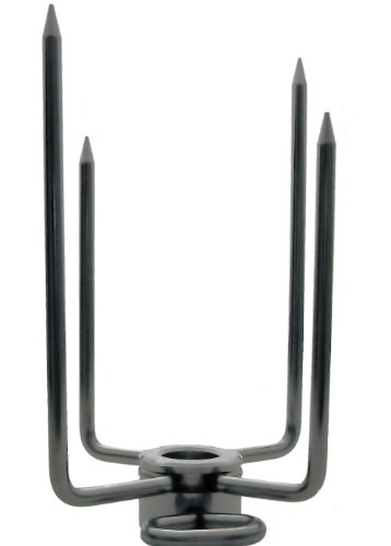 OneGrill Stainless Steel Grill Rotisserie Spit Rod Forks (Fits: 5/8 Inch Hexagon, 1/2 Inch Square, & 11/16 Inch Round)