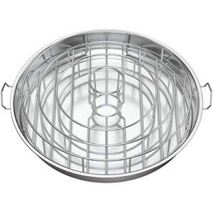only fire stainless steel circular rib rack and chicken roaster, bbq rib rings for smoker or charcoal grill
