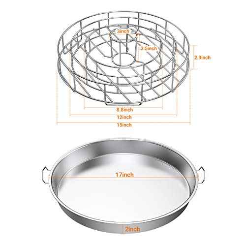 only fire Stainless Steel Circular Rib Rack and Chicken Roaster, BBQ Rib Rings for Smoker or Charcoal Grill