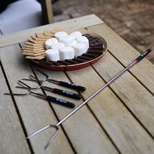 Tapirus Marshmallow Roasting Sticks | Set of 4 Extra Long Retractable Campfire Sticks | Protect Kids with Insulated Handles | Extendable Smore & Hot Dog Skewers | Heavy Duty Metal Camping Accessory