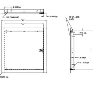 Acudor ED0808SCPC ED-2002 Metal Access Door 8 x 8, 10" Height