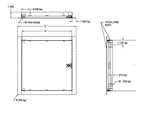 Acudor ED0808SCPC ED-2002 Metal Access Door 8 x 8, 10" Height