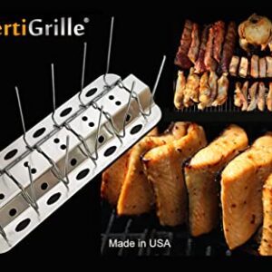 VERTIGRILLE Vertical Skewer Rack - 2 Pack (24 skewers) - Air Fryer Rack - Smoker Rack - Grill and Oven Chicken Wing Rack and Much More