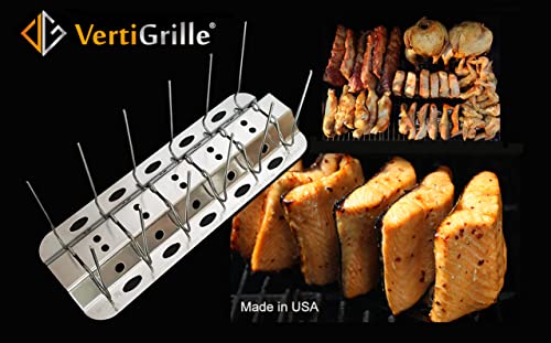 VERTIGRILLE Vertical Skewer Rack - 2 Pack (24 skewers) - Air Fryer Rack - Smoker Rack - Grill and Oven Chicken Wing Rack and Much More