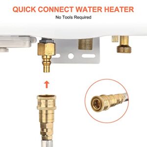CAMPLUX 5L 1.32 GPM Outdoor Portable Propane Tankless Water Heater Set with 5 Ft Quick Connect Propane Regulator Hose