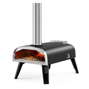 aidpiza Pizza Oven Outdoor 12" Wood Fired Pizza Ovens Pellet Pizza Stove for Outside, Portable Stainless Steel Pizza Oven for Backyard Pizza Maker Portable Mobile Outdoor Kitchen