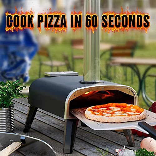 aidpiza Pizza Oven Outdoor 12" Wood Fired Pizza Ovens Pellet Pizza Stove for Outside, Portable Stainless Steel Pizza Oven for Backyard Pizza Maker Portable Mobile Outdoor Kitchen