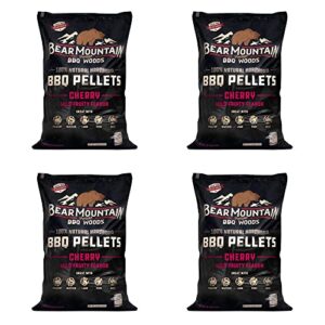 Bear Mountain BBQ FK13 Premium All-Natural Hardwood Mild and Fruity Cherry BBQ Smoker Pellets for Outdoor Grilling, 20 Pounds (4 Pack)