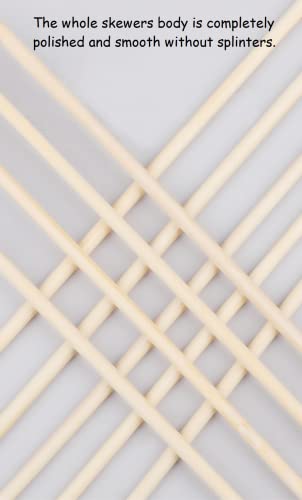 Natural Bamboo Skewers-200 pcs/pack-Φ=0.16 inch (4 mm)-L=12 Inch (300 mm) for BBQ, Appetiser Fruit, Cocktail, Kabob, Kebabs, Marshmallow, Grilling, Barbecue, Kitchen, Crafting, DIY Miniature