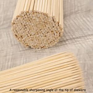 Natural Bamboo Skewers-200 pcs/pack-Φ=0.16 inch (4 mm)-L=12 Inch (300 mm) for BBQ, Appetiser Fruit, Cocktail, Kabob, Kebabs, Marshmallow, Grilling, Barbecue, Kitchen, Crafting, DIY Miniature