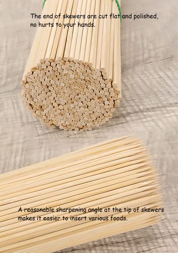 Natural Bamboo Skewers-200 pcs/pack-Φ=0.16 inch (4 mm)-L=12 Inch (300 mm) for BBQ, Appetiser Fruit, Cocktail, Kabob, Kebabs, Marshmallow, Grilling, Barbecue, Kitchen, Crafting, DIY Miniature