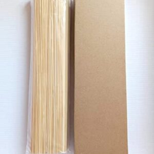 Natural Bamboo Skewers-200 pcs/pack-Φ=0.16 inch (4 mm)-L=12 Inch (300 mm) for BBQ, Appetiser Fruit, Cocktail, Kabob, Kebabs, Marshmallow, Grilling, Barbecue, Kitchen, Crafting, DIY Miniature