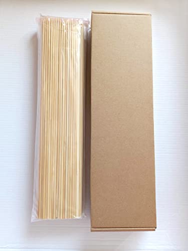 Natural Bamboo Skewers-200 pcs/pack-Φ=0.16 inch (4 mm)-L=12 Inch (300 mm) for BBQ, Appetiser Fruit, Cocktail, Kabob, Kebabs, Marshmallow, Grilling, Barbecue, Kitchen, Crafting, DIY Miniature