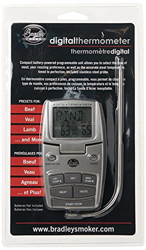 Bradley Smoker Digital Meat Thermometer with Stainless Steel Temperature Probe