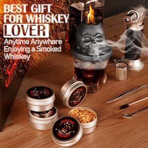 Cocktail Smoker Kit with Torch, Anmyox Whiskey Smoker Infuser Kit with Gift Box, Bourbon Whiskey Set Gift for Men,Skull old Fashioned Smoker Kit for Your Friends, Husband, Dad.（No Butane）