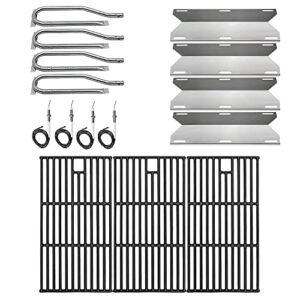 hisencn grill parts repair kit replacement for jenn air gas grill 720-0337, 720 0337 gas grill burners, heat plates tent shield burner cover, cooking grids grates