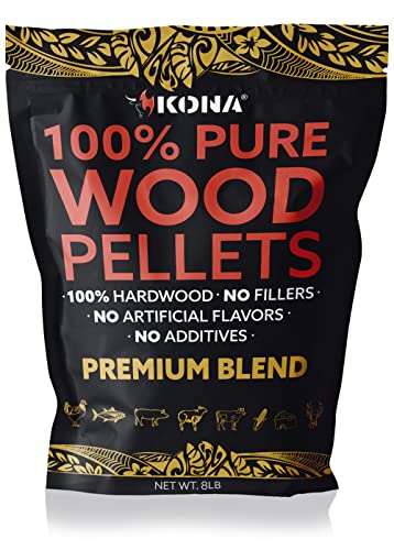 Kona Premium Blend Smoker Pellets, Intended for Ninja Woodfire Outdoor Grill, 8 lb Resealable Bags