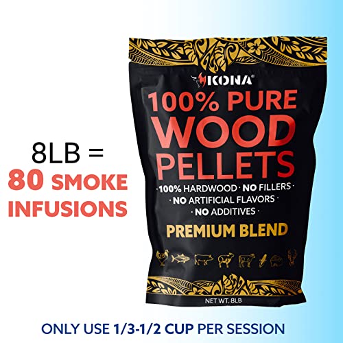 Kona Premium Blend Smoker Pellets, Intended for Ninja Woodfire Outdoor Grill, 8 lb Resealable Bags