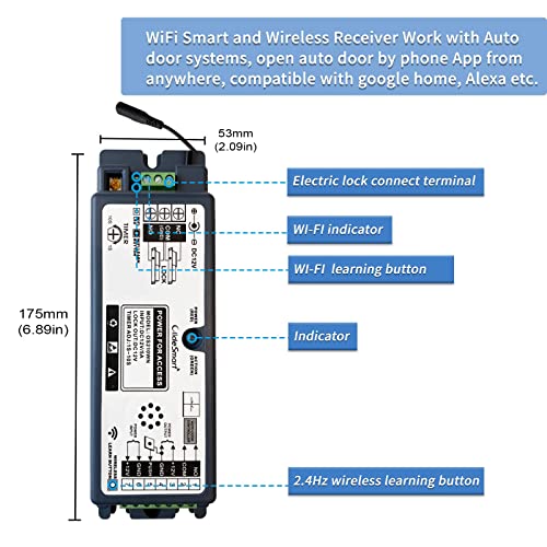 WiFi Access Control 400lb Holding Force Electic Magnetic Door Lock System Kit with Remote and Smartphone app Control, paired with Wireless Fingerprint and Access Kaypad (Electric Magnetic Lock kit)