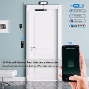 WiFi Access Control 400lb Holding Force Electic Magnetic Door Lock System Kit with Remote and Smartphone app Control, paired with Wireless Fingerprint and Access Kaypad (Electric Magnetic Lock kit)