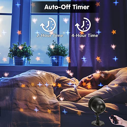 Star Projector Twinkle Light, Yokgrass Christmas Outdoor Projector Light with 5 Modes and Remote Control, Holiday White Projector for Bedroom Party Wedding Landscape Decorations