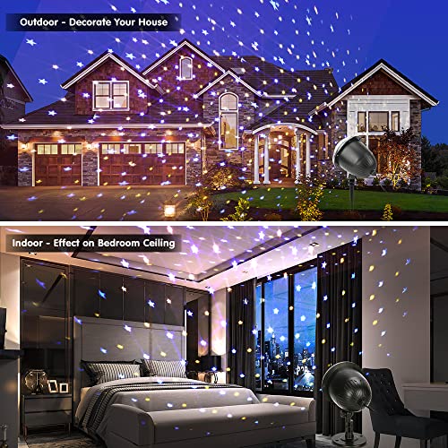 Star Projector Twinkle Light, Yokgrass Christmas Outdoor Projector Light with 5 Modes and Remote Control, Holiday White Projector for Bedroom Party Wedding Landscape Decorations