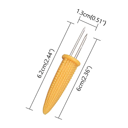 Senzeal 30Pcs Corn Holders Stainless Steel Corn on The Cob Skewers Non Slip Corn on The Cob Holders Skewers Heat Resistant Sweetcorn Holder Fork for Home Cooking Birthday Party BBQ