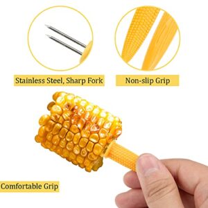 Senzeal 30Pcs Corn Holders Stainless Steel Corn on The Cob Skewers Non Slip Corn on The Cob Holders Skewers Heat Resistant Sweetcorn Holder Fork for Home Cooking Birthday Party BBQ